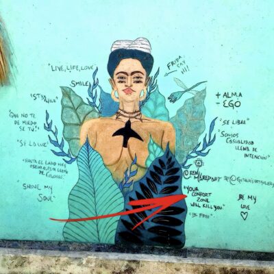 The day it all started - Zipolite, Graffiti by @renmaredart